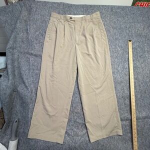 Cutter‎ Buck Mens Khaki Pleated Pants Size 34 Length 27